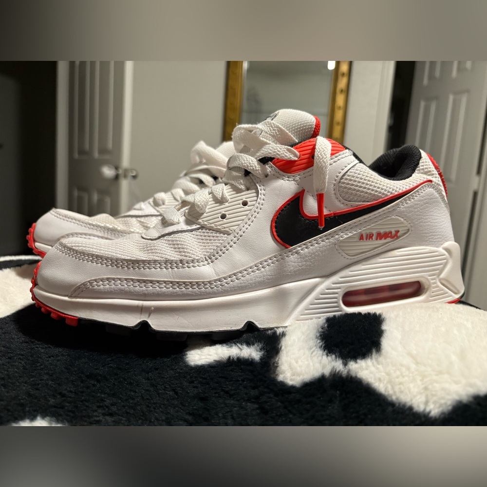 Nike Air Max White with Red and Black Accents